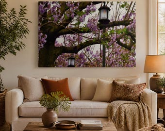 Jacaranda Canvas Wall Art, Purple Floral Nature Photography, Botanical Wall Decor, Garden Inspired Home Decor, Nature Lover Gift