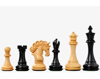 Pegasus Series Artisan Staunton Chess Pieces version 2.0 in Ebony / Boxwood - 4.6" King