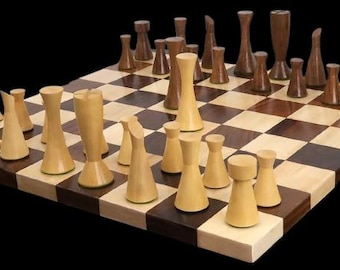 combo 3.4" Minimalist Tower Series Chess Pieces Only Set- Weighted golden rosewood - Boxwood