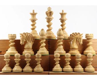 Twisted Artisan Staunton Luxury Chess Pieces- Triple Weighted Budrose & Boxwood