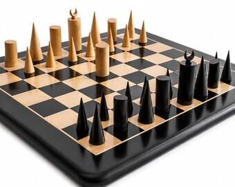 UAE Reproduced Wooden Chess Set- UAE Model Chess pieces only-Ebonized (Dyed) Boxwood