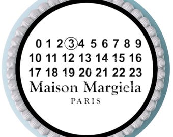 Custom Maison M Edible Cake Topper, Date cake, Edible calendar cake Topper