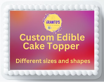 Custom Edible Cake Topper, Frosting pictures, personalized. For every Celebration!  Deferents sizes and shapes.