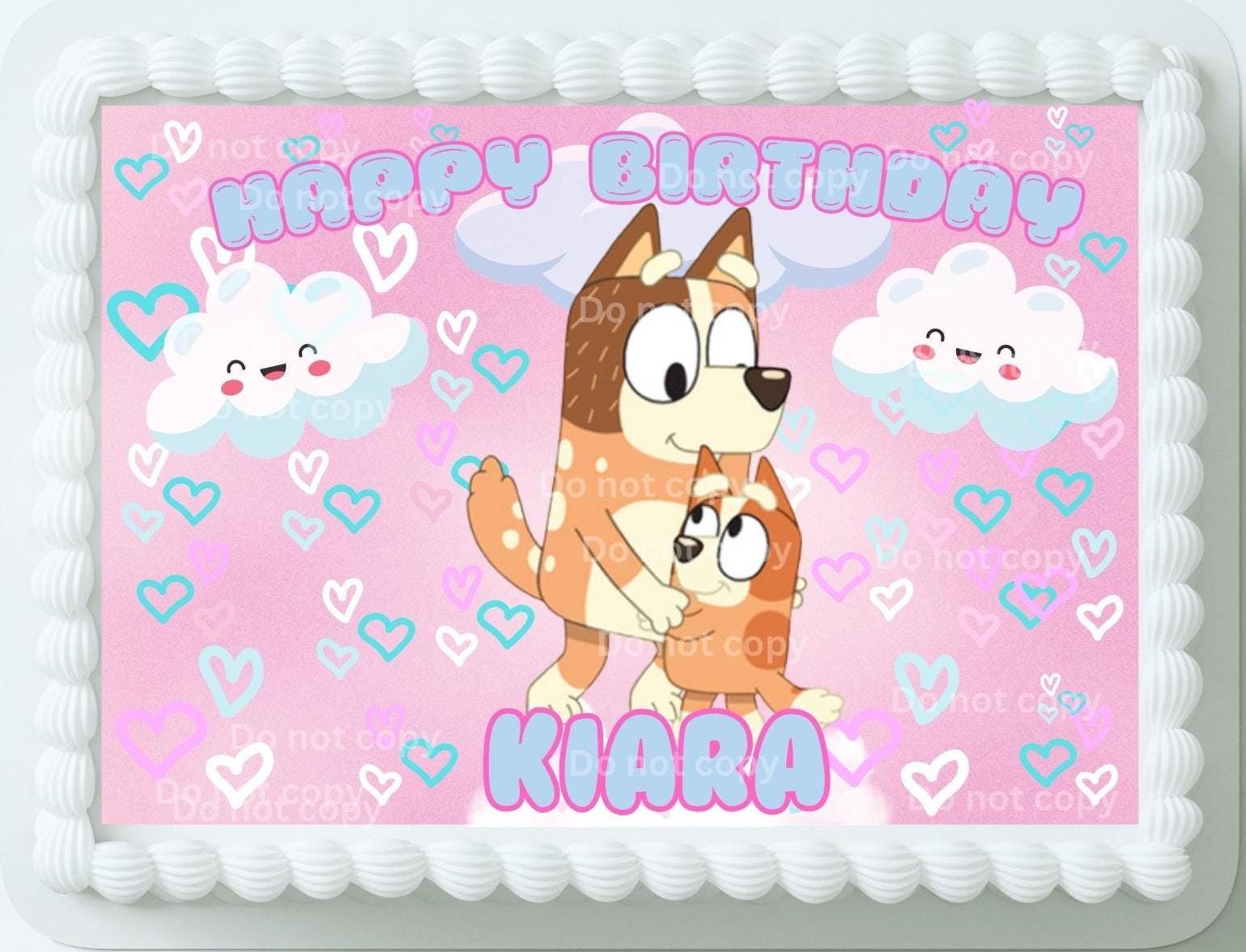 Bluey Happy Birthday Circle Toppers