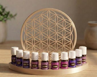 Porte-huiles essentielles Champagne Fleur de Vie Organisateur Impression 3D doTERRA Young Living Rangement Aromathérapie Décoration Cadeau