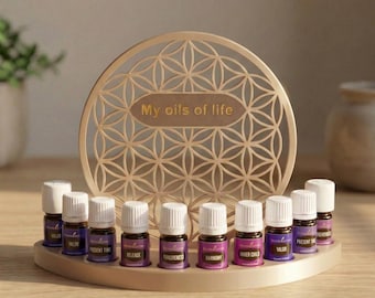 Porta oli essenziali Champagne Fiore della Vita Organizer personalizzato Stampa 3D doTERRA Young Living Contenitore Aromaterapia Regalo