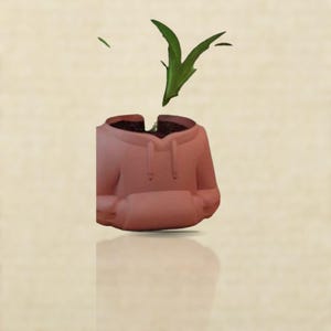 Hoodie Planter Pot | Cute Plant Pot with Saucer | Funny Desk Planter | Unique Home Decor Gift
