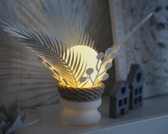 Modern Lamp Leaf Flower, 3D Printed Table Lamp, Decorative Night Light, Bedroom Decor, Housewarming Gift, Ambient Lighting, PLA