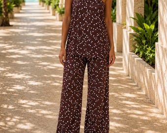Strapless Top or Flared Trousers Summer Holiday Lounge Wear
