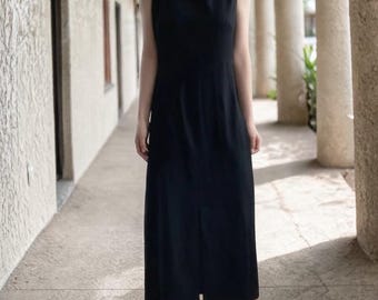 Sleeveless Maxi Cotton Linen Summer Casual Long Minimal Style Dress