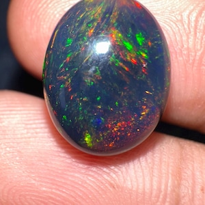 Black Opal Ethiopian Natural Loose Gem Wholesale For Jewellery Making Size (11.20x14.30 MM)