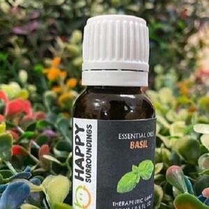 Oli essenziali di basilico - Olio da massaggio aromaterapico puro e naturale - Grado terapeutico - Olio puro e naturale - EOSBA