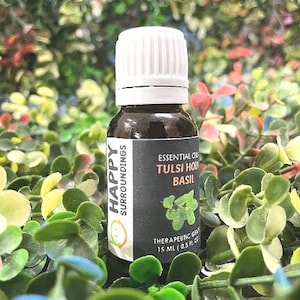 Olio essenziale di basilico sacro Tulsi - Olio da massaggio aromaterapico puro e naturale - Grado terapeutico - Olio puro e naturale - EOTHB