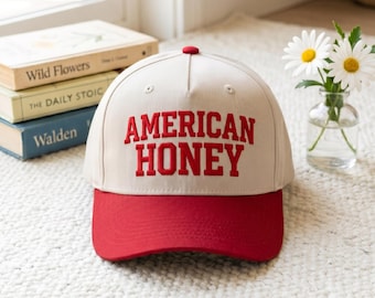 Embroidered "American Honey" Trucker Hat Cap: Americana Cap
