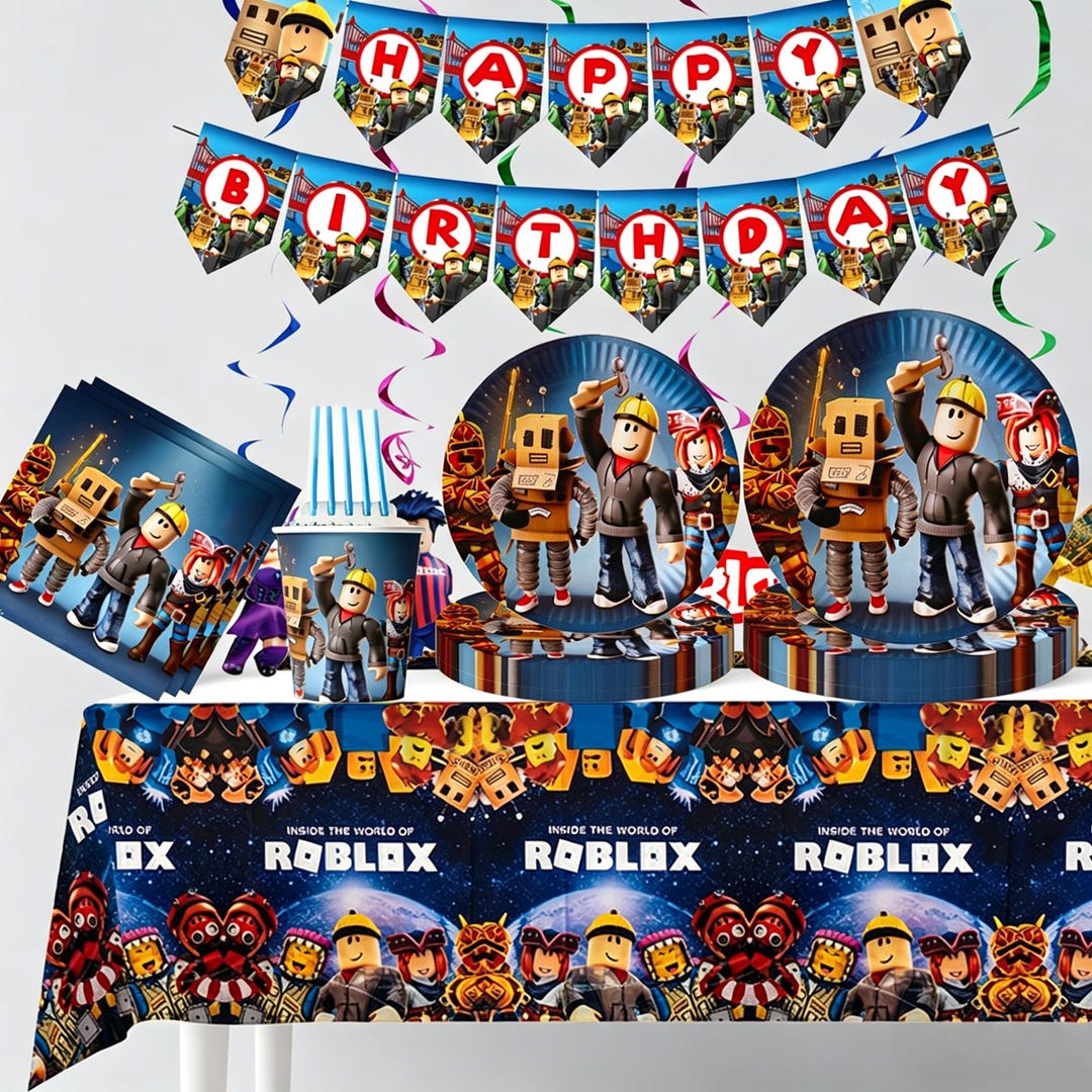 Roblox Themed Birthday Party Kit With Treat Boxes Cake Topper Il Fga8 