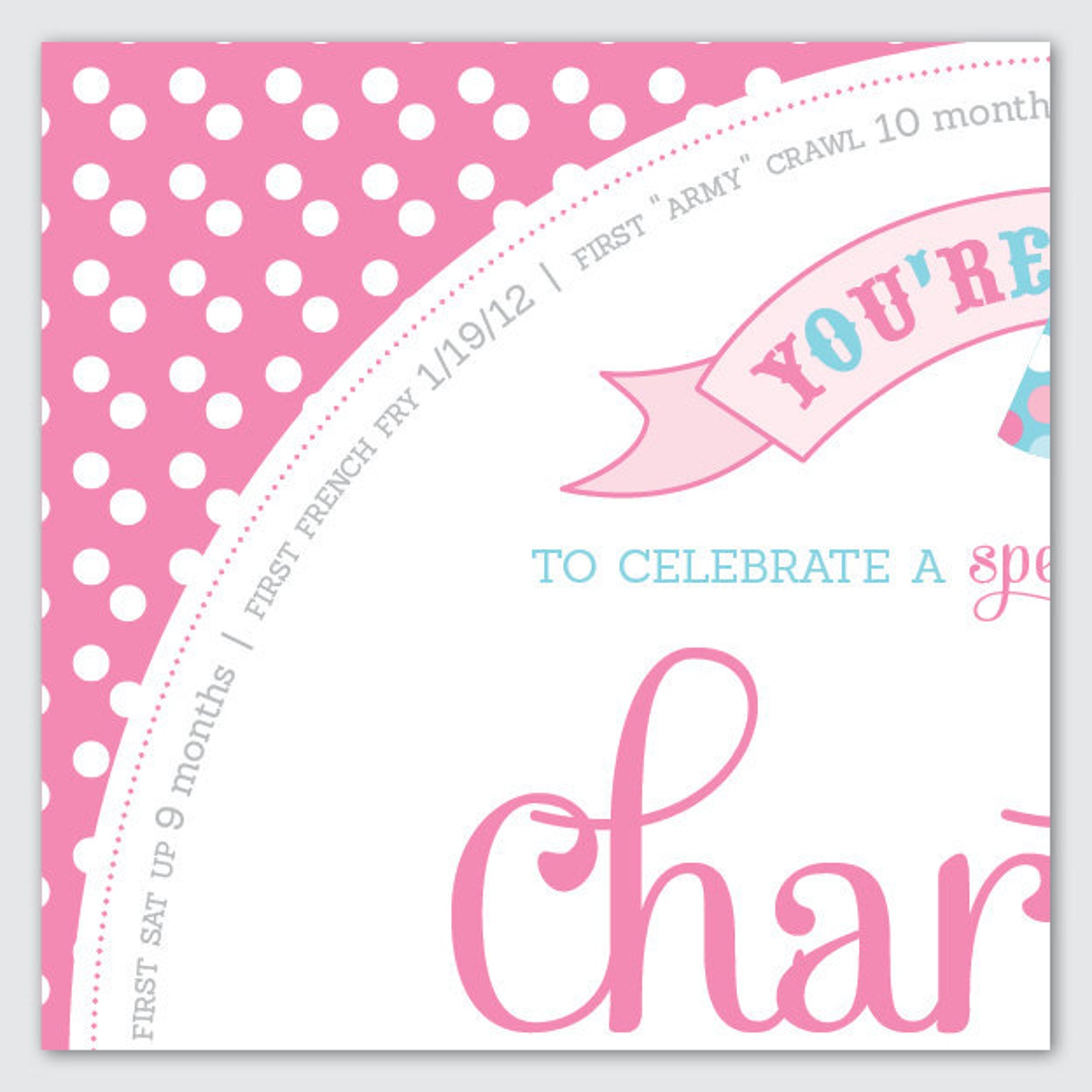 First Birthday Invite Year of Firsts DIY | Etsy