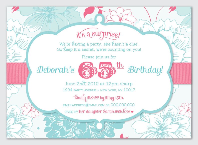 Surprise Birthday Party Invite DIY Printable | Etsy