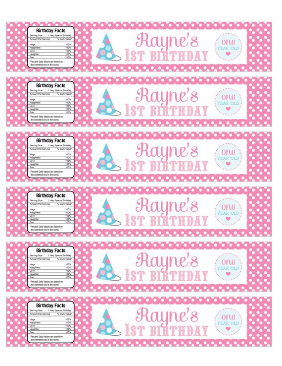 Items similar to Baby Girl Water Bottle Label DIY download PDF