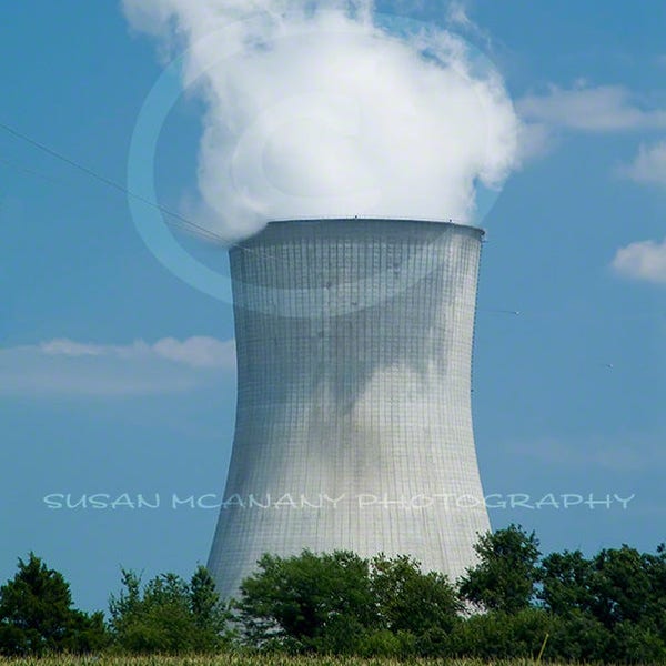 NUCLEAR Cooling Tower Clipart, Water Vapor, Environmental PHOTOGRAPH, Climate Change Photo, Stock Image, Nuclear Photo, Tower Photo,