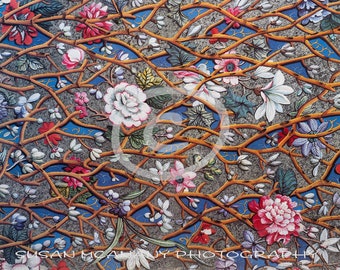 Floral Texture with Brown Vines, Pink and White Flowers, Photoshop Overlay, Wallpaper, Scrapbooking, Banner Clipart, Roses, Carnations, Blue