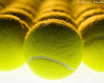 Tennis Art Photograph, Sports Wall Art Photograph, Tennis Image, Tennis Photo Art, Yellow Tennis Balls,Blank Greeting Card with Envelope