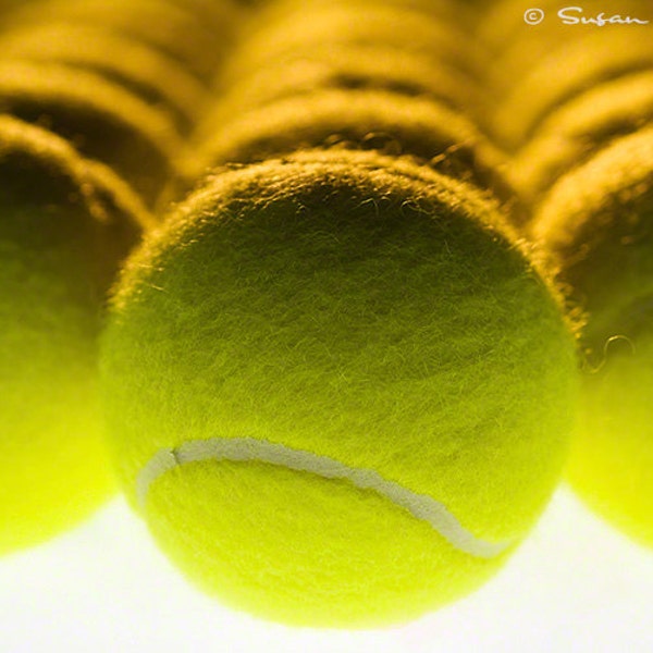 Tennis Art Photograph, Sports Wall Art Photograph, Tennis Image, Tennis Photo Art, Yellow Tennis Balls,Blank Greeting Card with Envelope