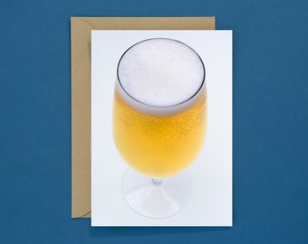 Beer Greeting Card, Beer Notecard with Blank Inside, Beer Card, Beer Photo Card with Envelope, Quirky Note Card, Frosted Beer Greeting Card