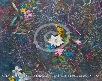 Floral Texture, Photoshop Overlay, Flowers Instant Download, Wallpaper, Scrapbooking, Banner Clipart, Gray, Pink, Blue White, Yellow, Purple