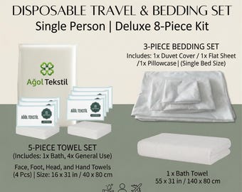 Wegwerpreisset | Beddengoedset voor eenmalig gebruik | Airbnb-gastenpakket | Hotelbeddengoed | Reisbenodigdheden