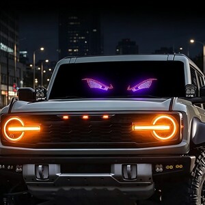Luz LED de ojos de diablo para coche, lámpara decorativa de ventana trasera de alto brillo, lámpara de ojos para automóvil con múltiples modos conmutables, accesorio para automóviles para entusiastas.