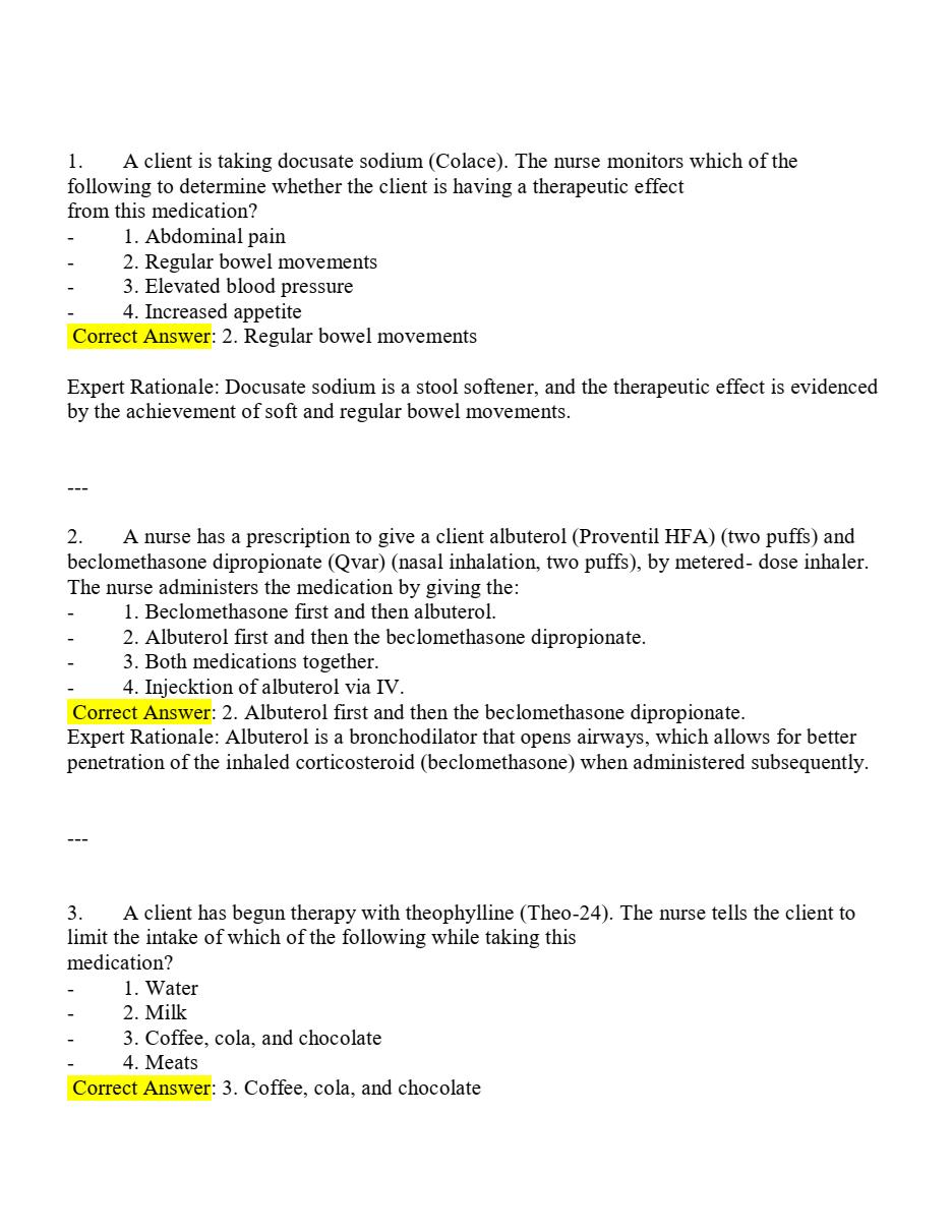 ATI PN Pharmacology Proctored Exam Version 3 | Questions and Answers ...