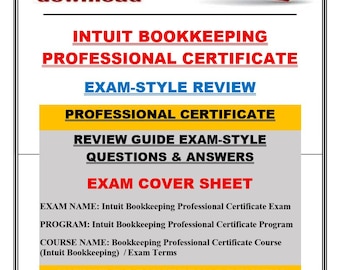 Intuit Bookkeeping Professional Certificate Exam Review Guide | Questions & Answers | Study Prep