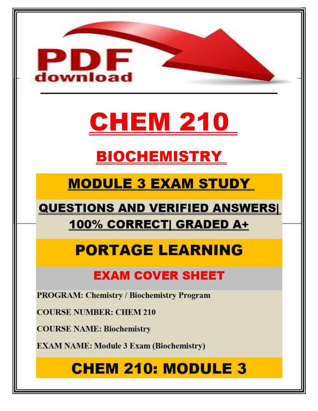 CHEM 210 Biochemistry Module 3 Exam Study Guide (digital Download) - Etsy