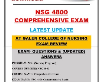 NSG 4800 Comprehensive Exam Latest Update | Exam Questions & Updated Answers