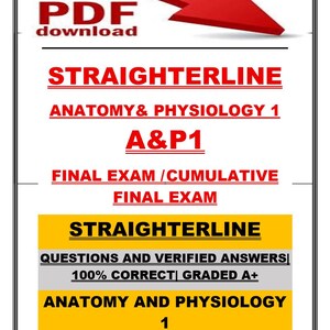 StraighterLine Anatomi & Fysiologi 1 Slutprov Studieguide (PDF-nedladdning)