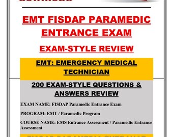 EMT FISDAP Paramedic Entrance Exam Questions & Answers | Study Prep