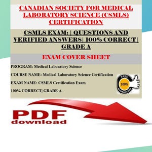 Esame CSMLS / Domande e risposte verificate / 100% corrette / Voto A+