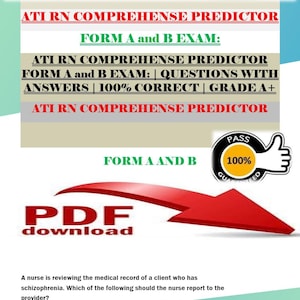 ATI RN Comprehensive Predictor Form A & B Exam | Questions with Answers | 100% Correct | Grade A+