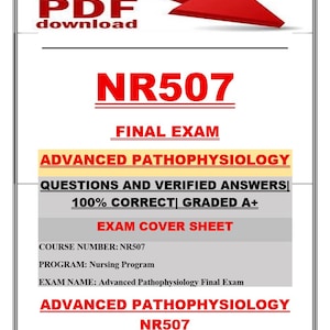 Examen final de NR 507 Fisiopatología avanzada / Preguntas y respuestas verificadas / 100% correctas / Calificación A+