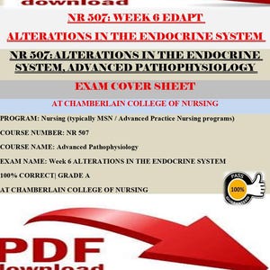 NR 507: Week 6 EDAPT Alterations in the Endocrine System | Advanced Pathophysiology