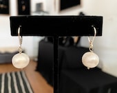Simple White Pearl Earrings