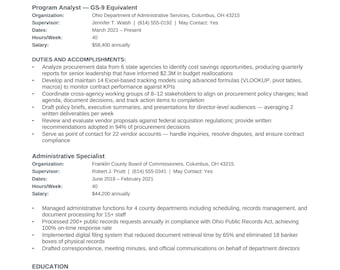 Federal Resume Template 2026 | USAJobs ATS Optimized | Government GS Series | Word Instant Download