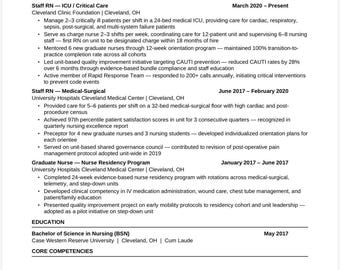Nurse Resume Template | RN Healthcare ATS Optimized (Word, Google Docs)