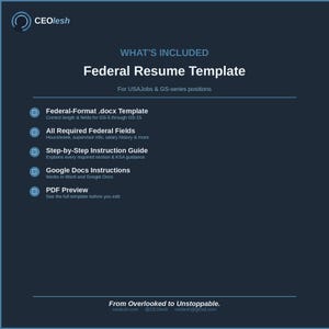 Federal Resume Template 2026 | Usajobs ATS Optimized | Government GS ...