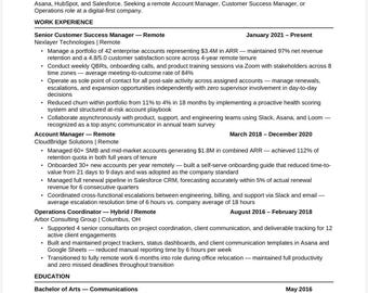Remote Job Resume Template | ATS Optimized for Virtual Positions (Word Download)