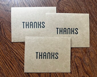 3 Pack Thank You Cards, Thanks, Grateful, Gratitude, Handmade Card, Handmade Cards