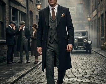 Peaky Blinders Suit Men – Vintage 3 Piece Tweed Suit Set, 1920s Gangster Outfit, Flat Cap Outfit, Wedding Formal Wear, Classic British Style