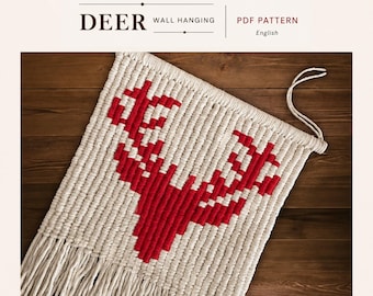Macrame Deer Wall Hanging PDF Pattern English Digital Download