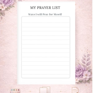 My Prayer List for Myself - Christian Prayer Journal Page | Faith Tracker, Bible Study Planner (PDF Digital Download)