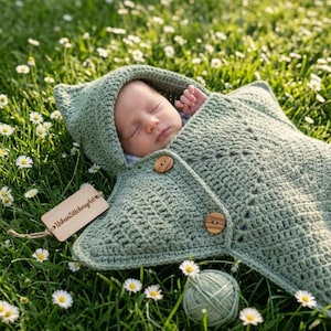 Star Baby Cocoon Crochet Pattern PDF - Newborn Starfish Starsuit Pattern - Infant Sleep Sack- Baby Photography Prop  Modern Crochet Pattern
